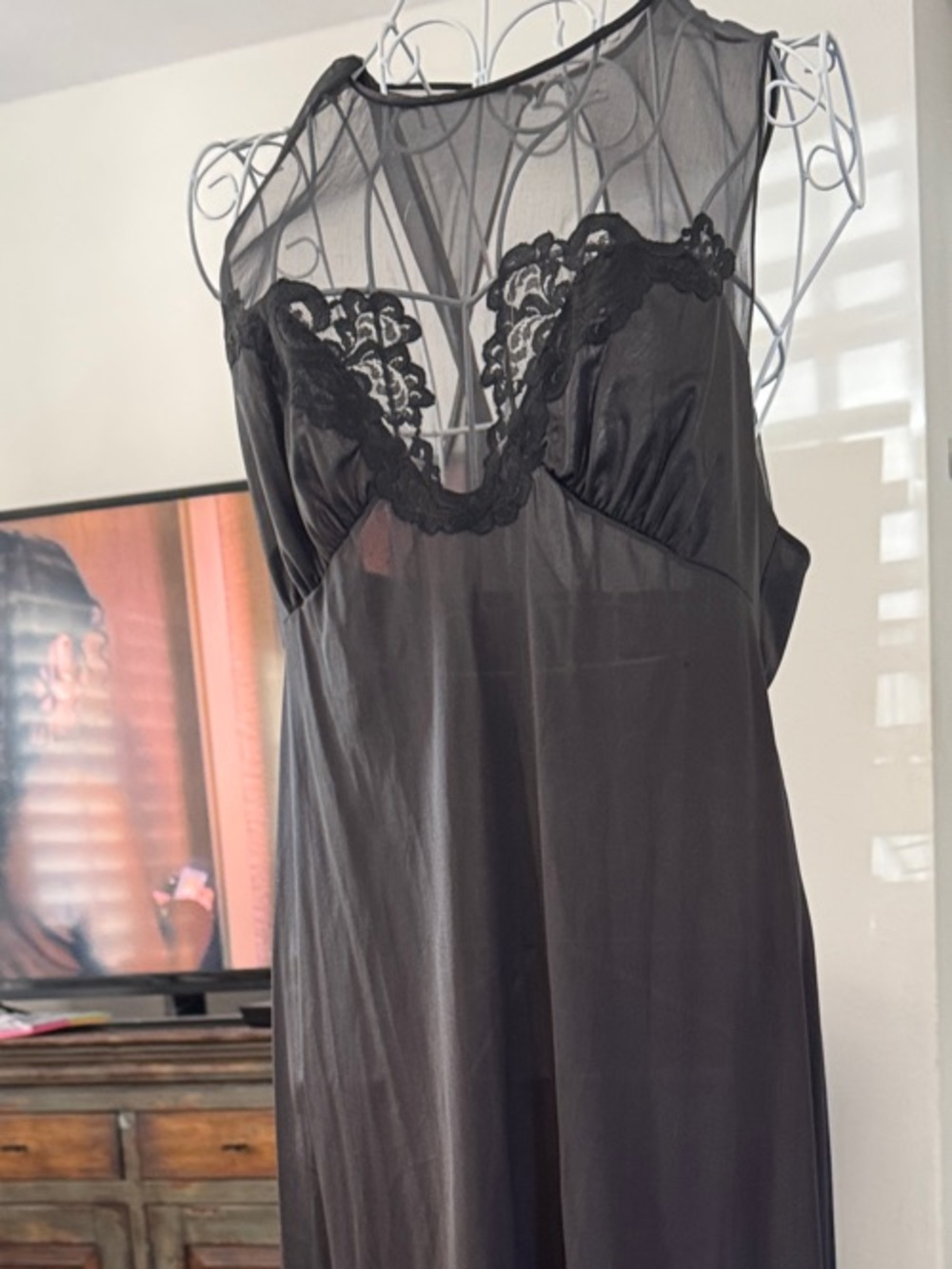 jcpenney Black Sheer Lace-Trimmed Long Slip